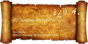 Üveges Arnót névjegykártya